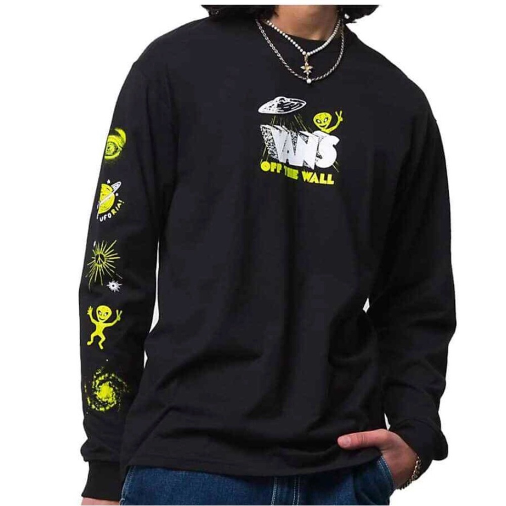 Vans Off The Wall Black Long Sleeve Alien Shirt Men’s  XL Y2K😍